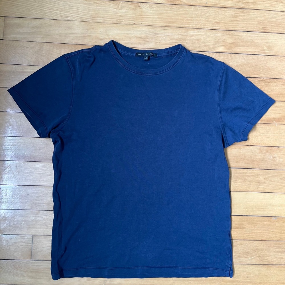 Robert Barakett Mens Blue Night Pima Cotton Short Sleeve Crewneck Tee Shirt S